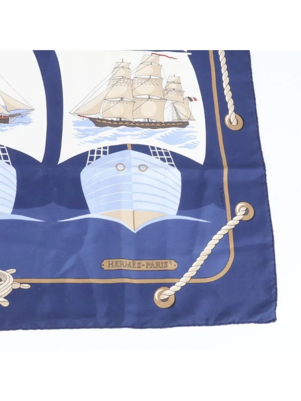 Hermes Carre 90 Grand Large Ship Silk 100% Scarf